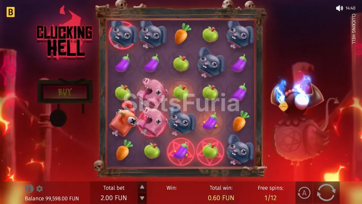 Ronda de tiradas gratuitas activada en Clucking Hell