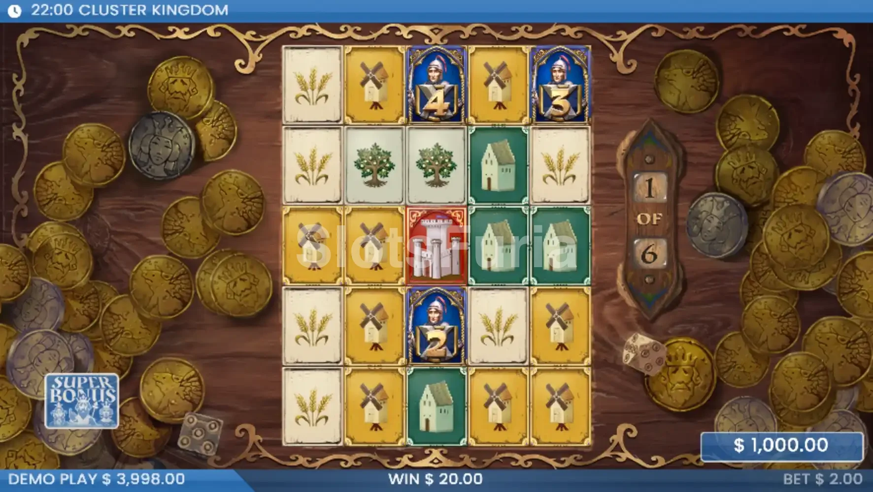 Ronda de giros gratis en Cluster Kingdom con wilds multiplicadores activos