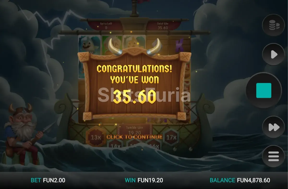 Gran victoria conseguida durante una sesión de Cod of Thunder Dream Drop