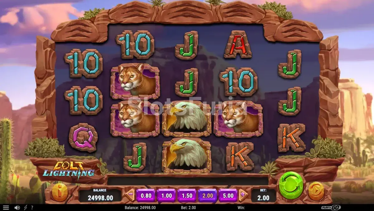 Pantalla principal del juego base de Colt Lightning