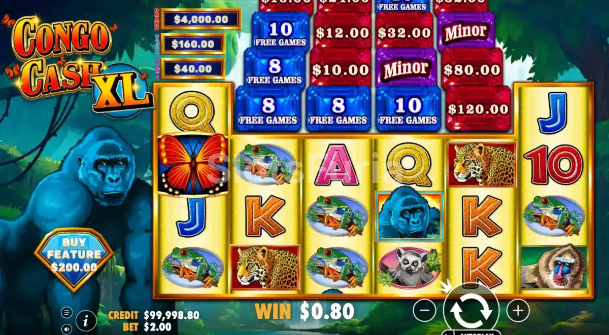 Juego base de Congo Cash XL con el tablero de joyas sobre los rodillos