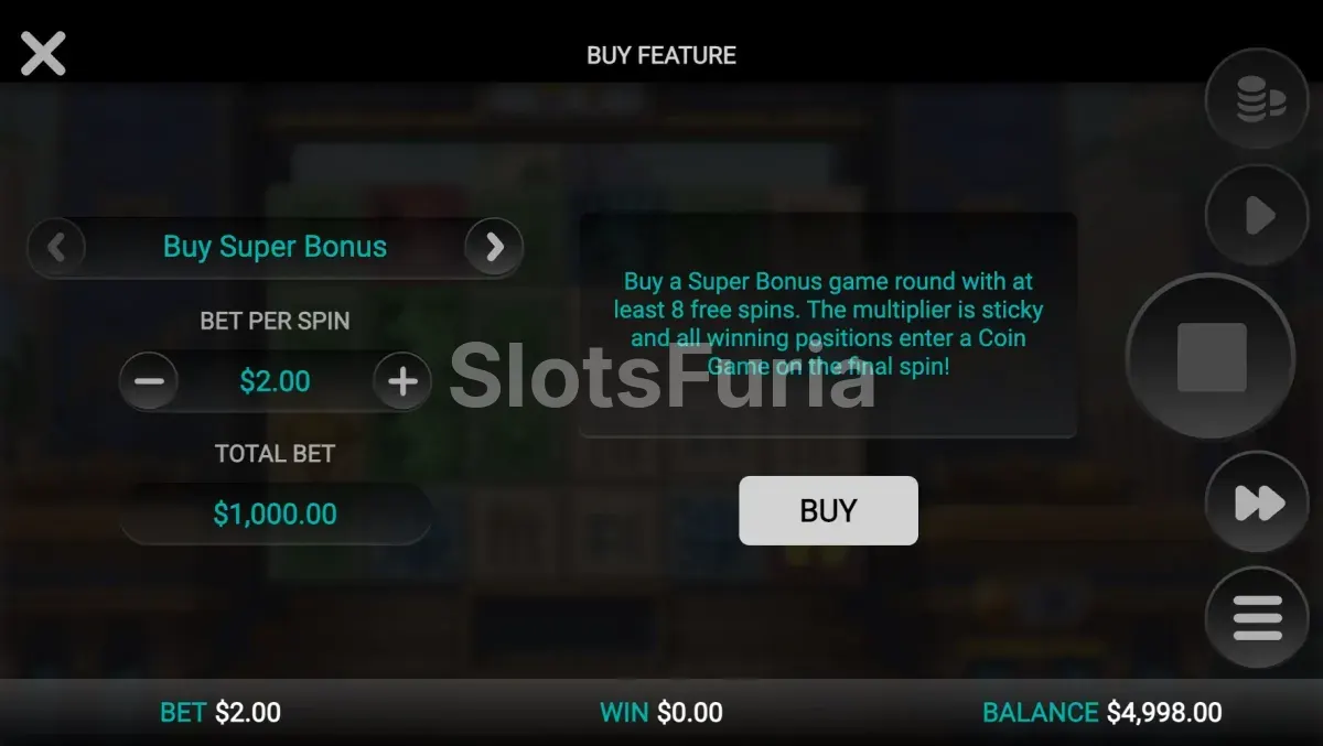 Menú de compra de bonos en Conquer Babylon