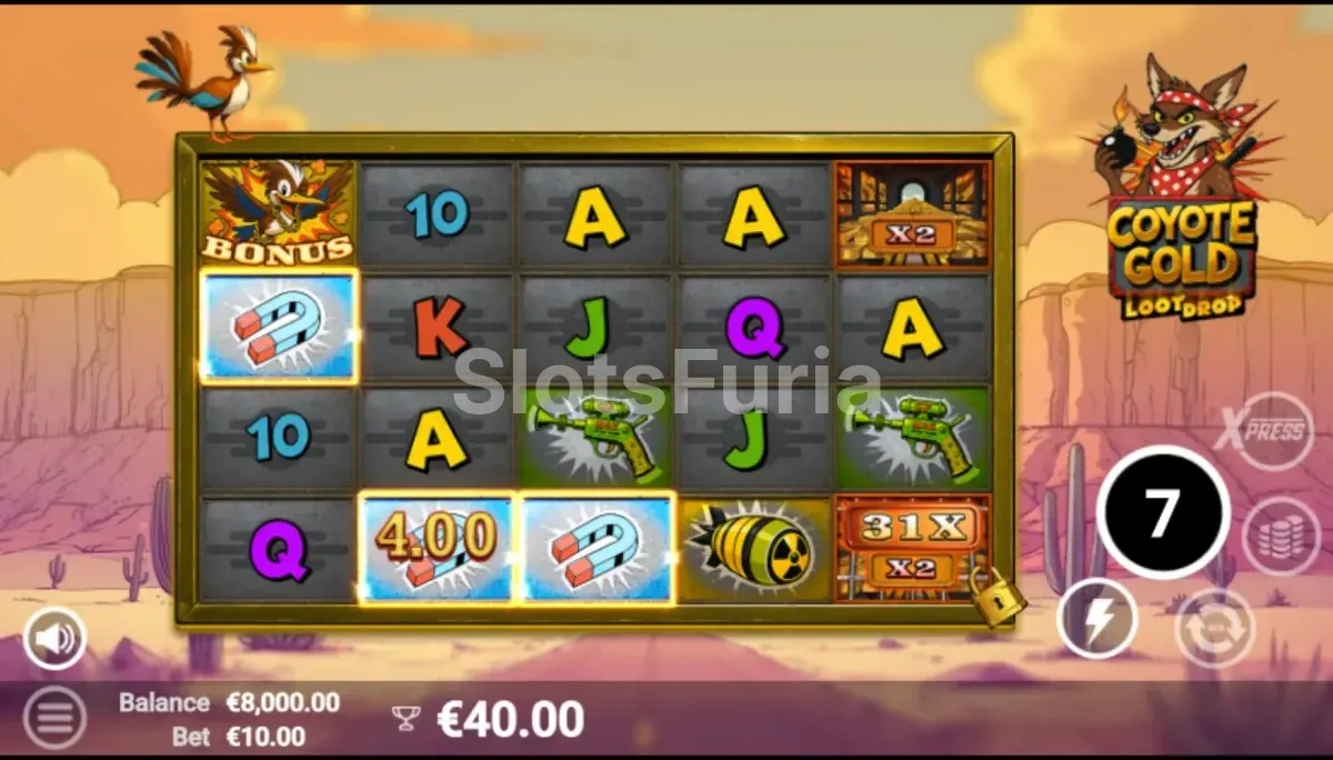 Ronda de giros gratuitos en Coyote Gold de Avatar UX