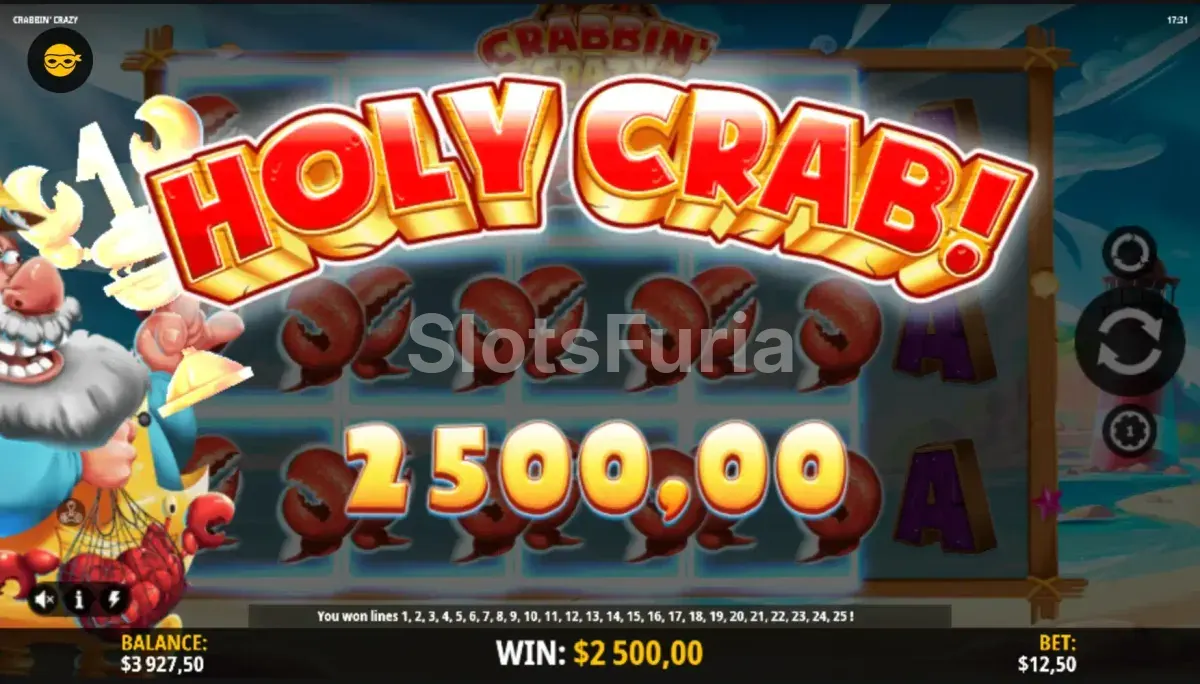 Gran victoria conseguida en Crabbin' Crazy de iSoftBet