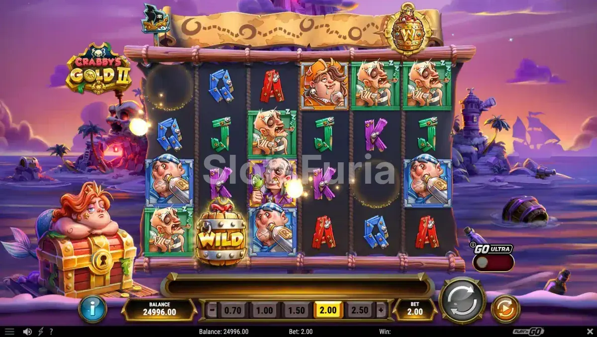 Función Hold n Spin activa en Crabby's Gold 2 con monedas acumuladas