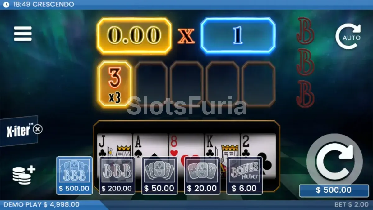 Opciones de compra de bonus X-iter en Crescendo