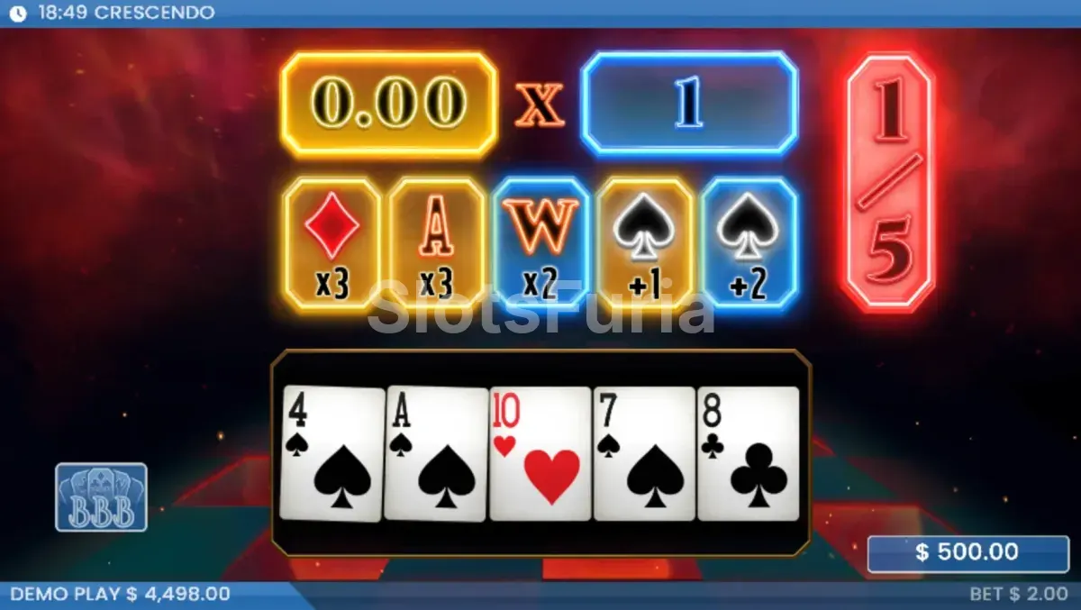 Ronda de giros gratis de Crescendo con multiplicador activo