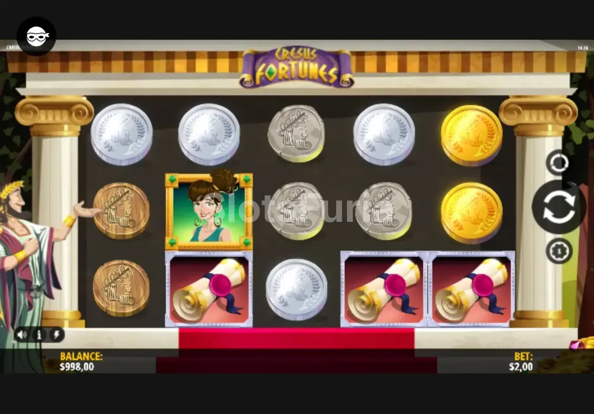 Pantalla principal del juego base de Cresus Fortunes