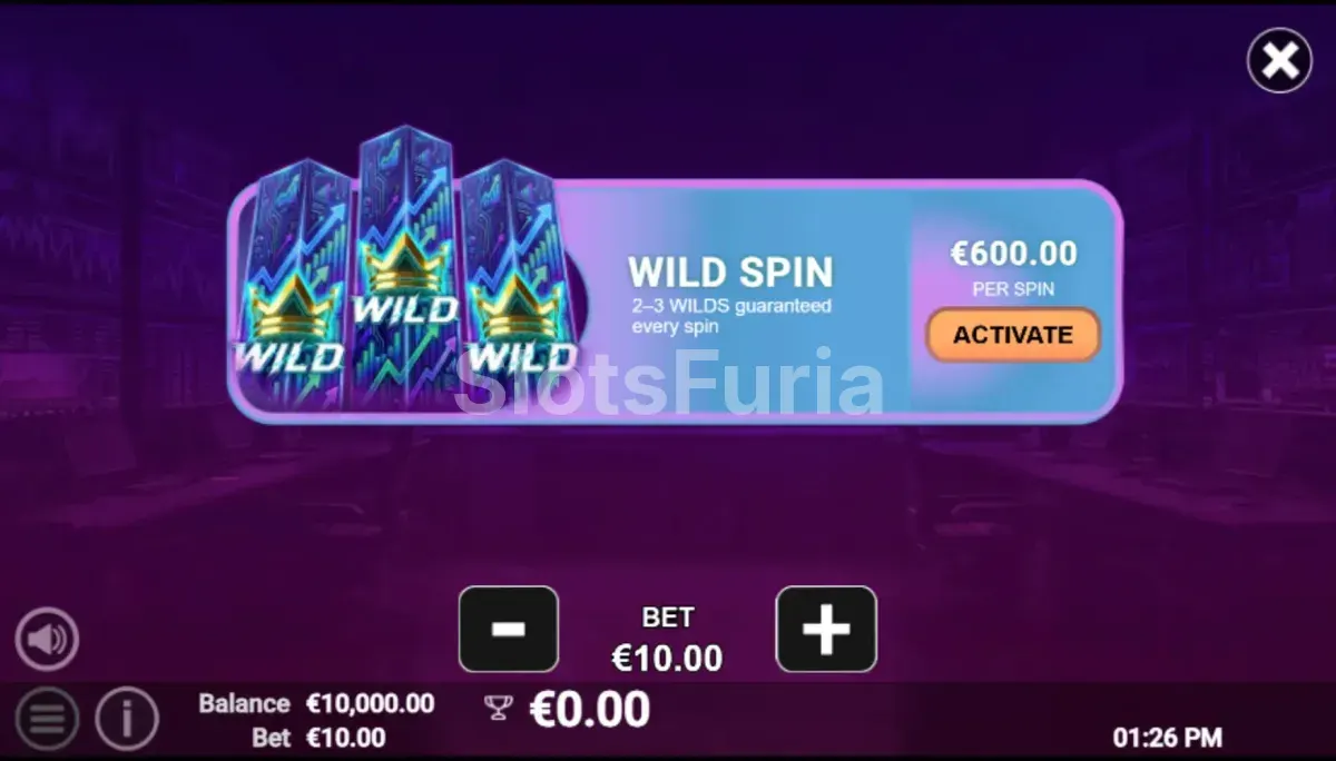 Pantalla de compra de bonus en Crypto Crown 20 de Avatar UX