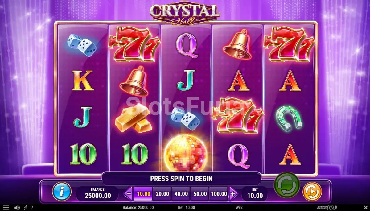 Pantalla principal de Crystal Hall en acción