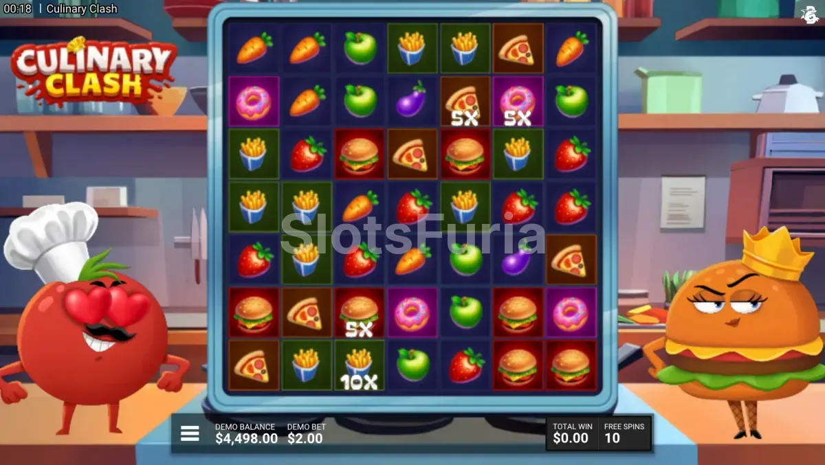 Ronda de giros gratis de Culinary Clash con multiplicadores activos