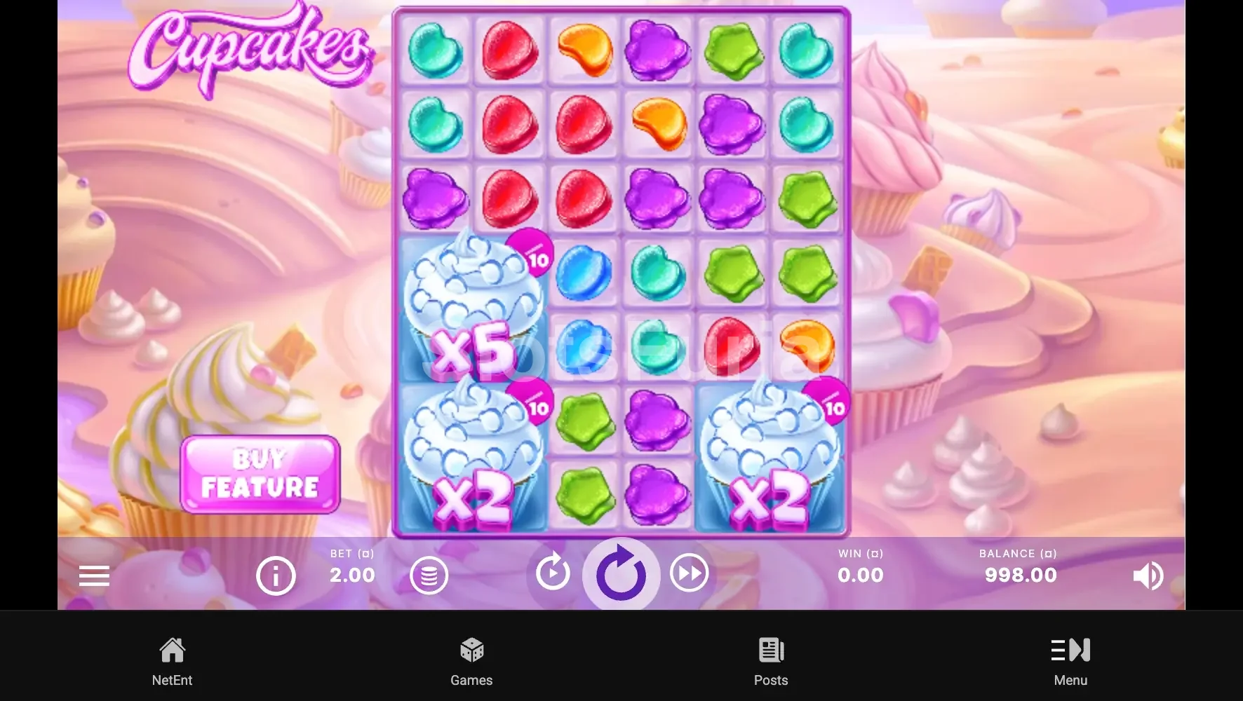 Juego base de Cupcakes con la grilla de 6x7