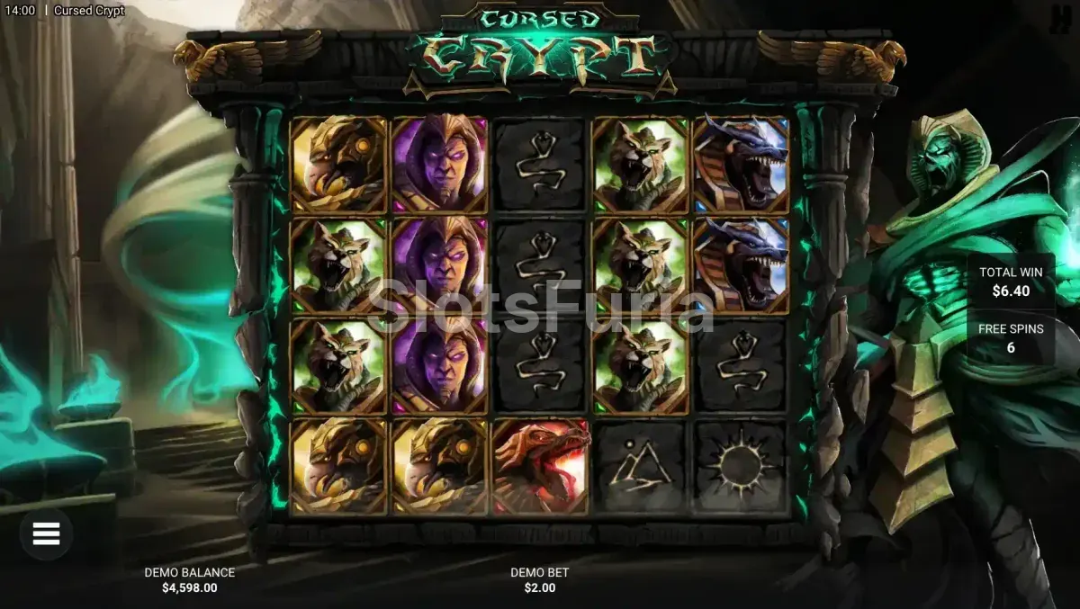Ronda de giros gratis de la Tumba de Tutankamón en Cursed Crypt