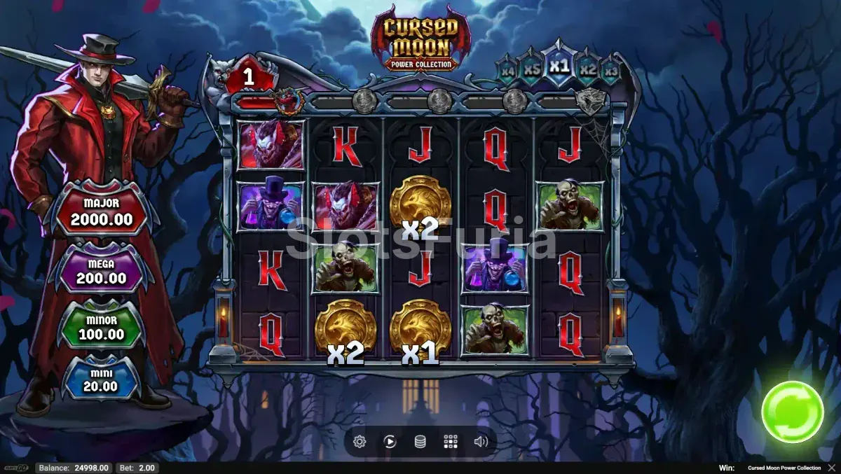 Pantalla principal del juego Cursed Moon Power Collection