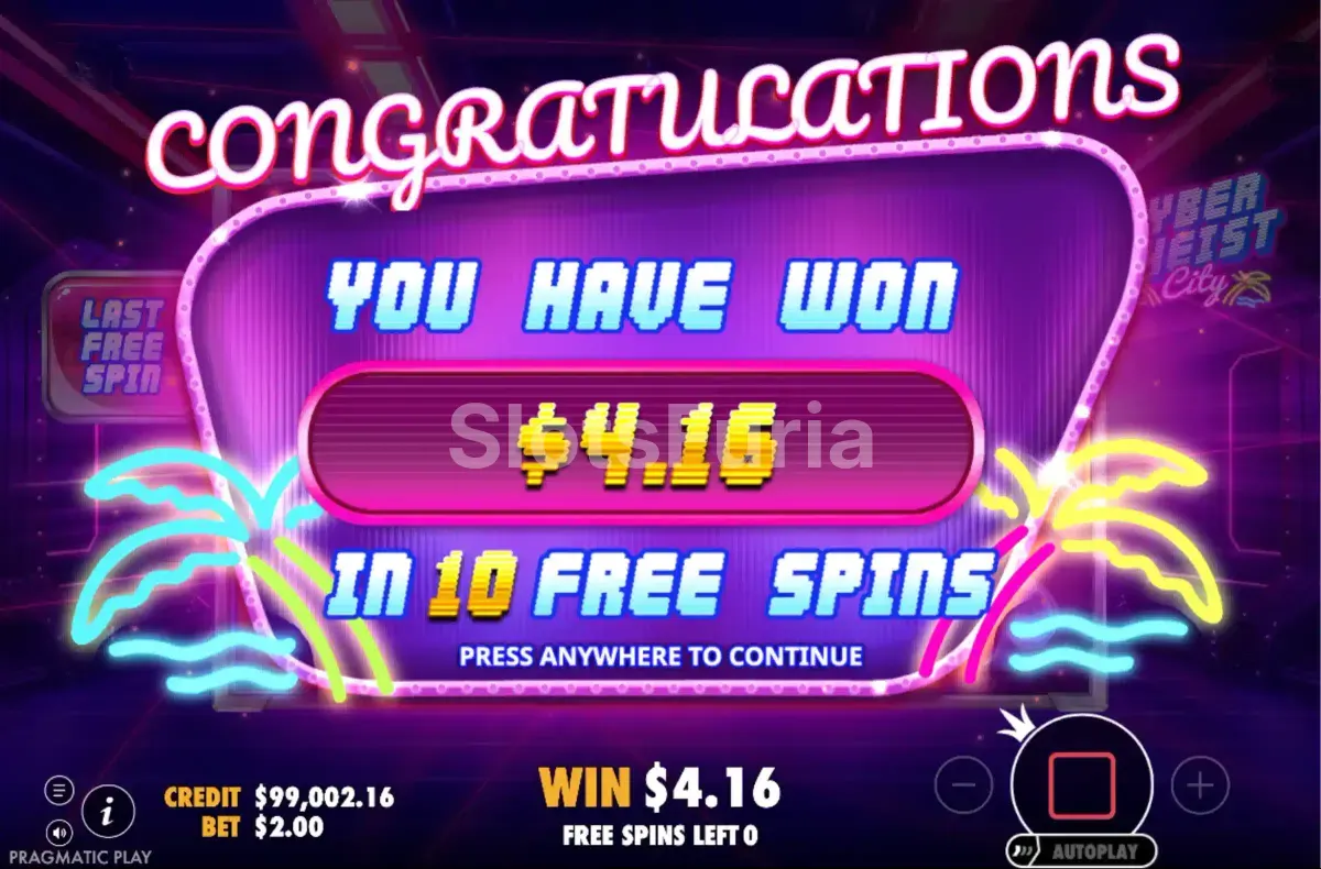 Gran victoria épica en Cyberheist City con premio máximo activado