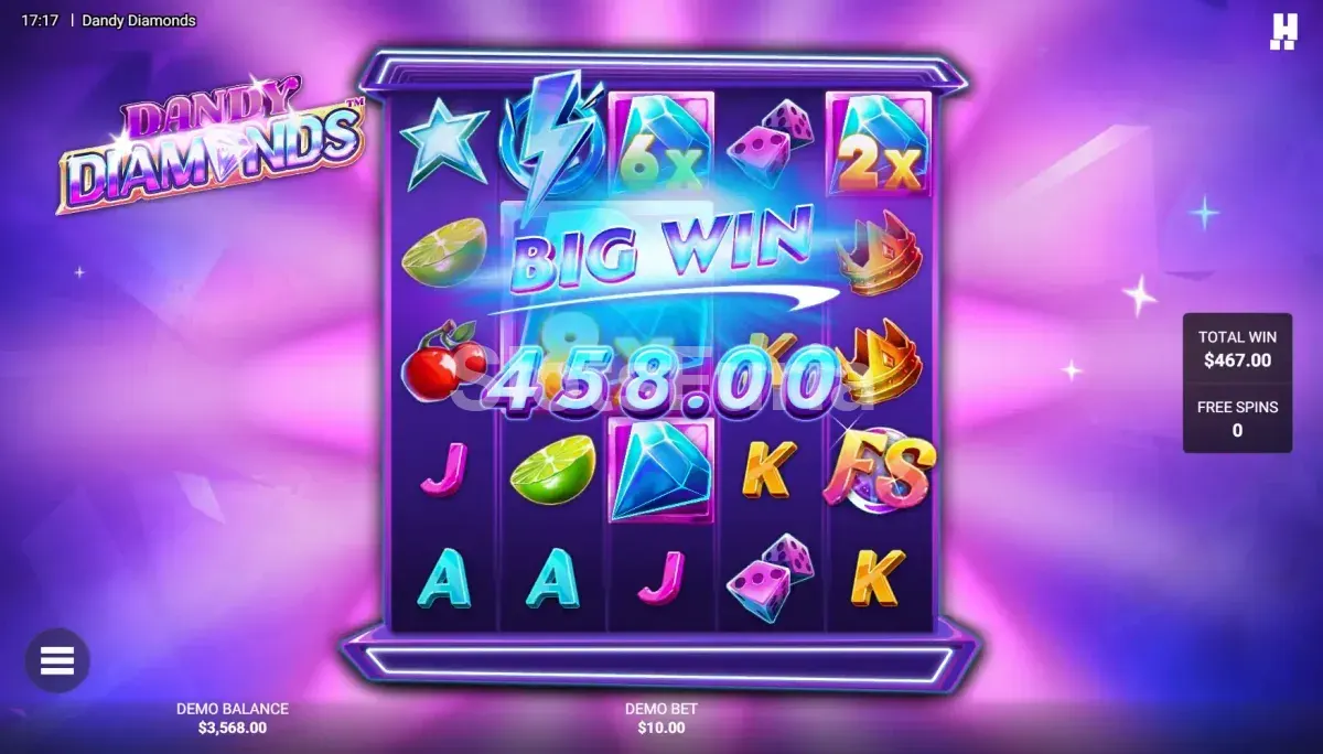 Gran victoria en Dandy Diamonds de Hacksaw Gaming