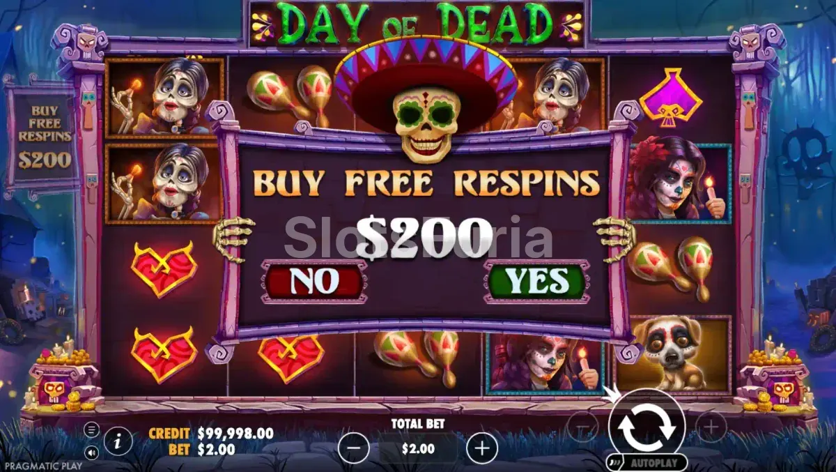 Opción de compra de bonus en Day of Dead de Pragmatic Play