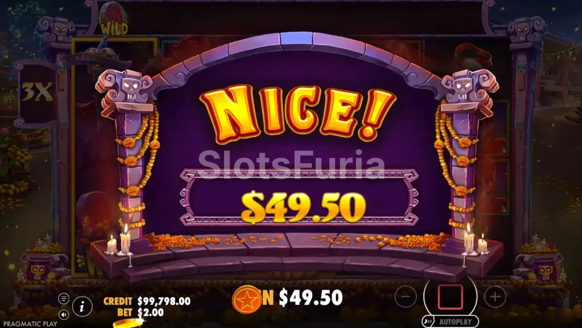 Gran victoria conseguida en Day of Dead durante el bonus de respins