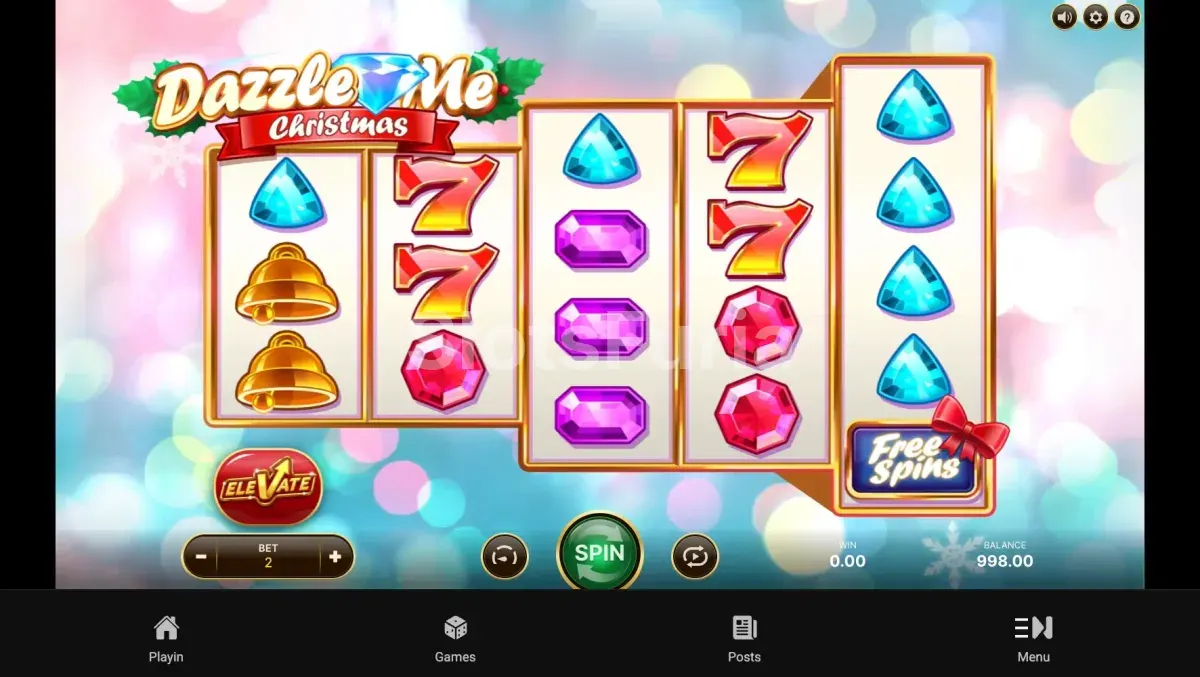 Pantalla principal del juego base en Dazzle Me Christmas