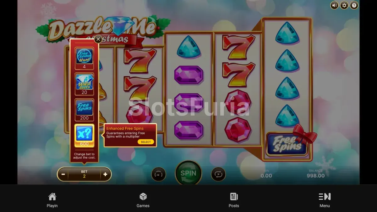 Opciones de compra de bonos Elevate en Dazzle Me Christmas