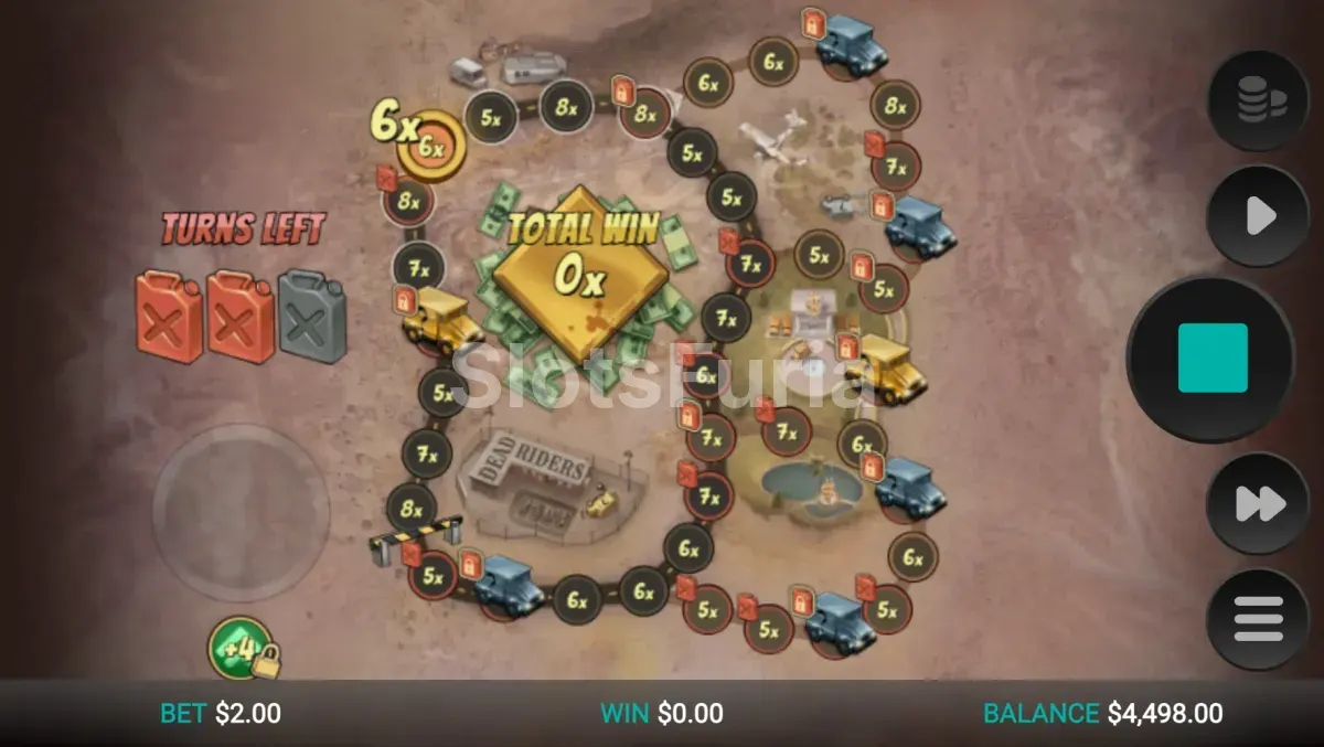 Modo de giros gratis de Dead Riders Trail con explosiones