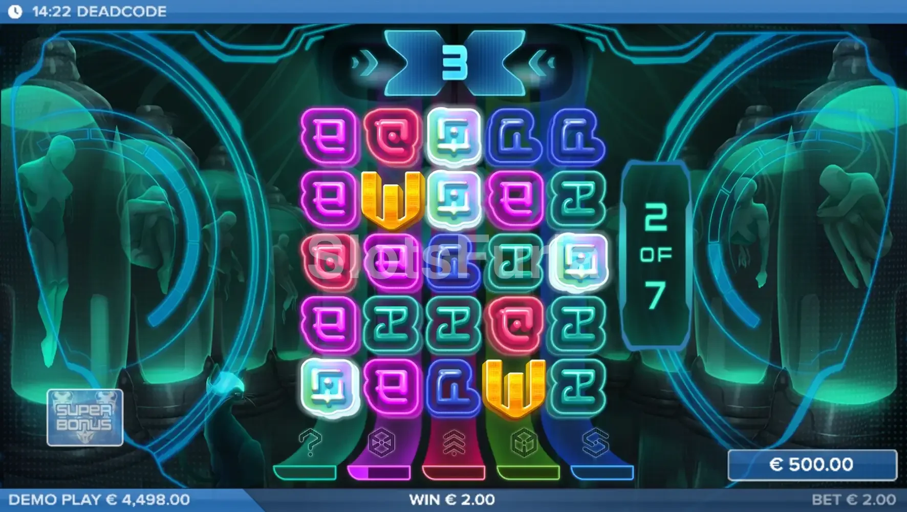 Ronda de giros gratis de Deadcode con multiplicadores persistentes