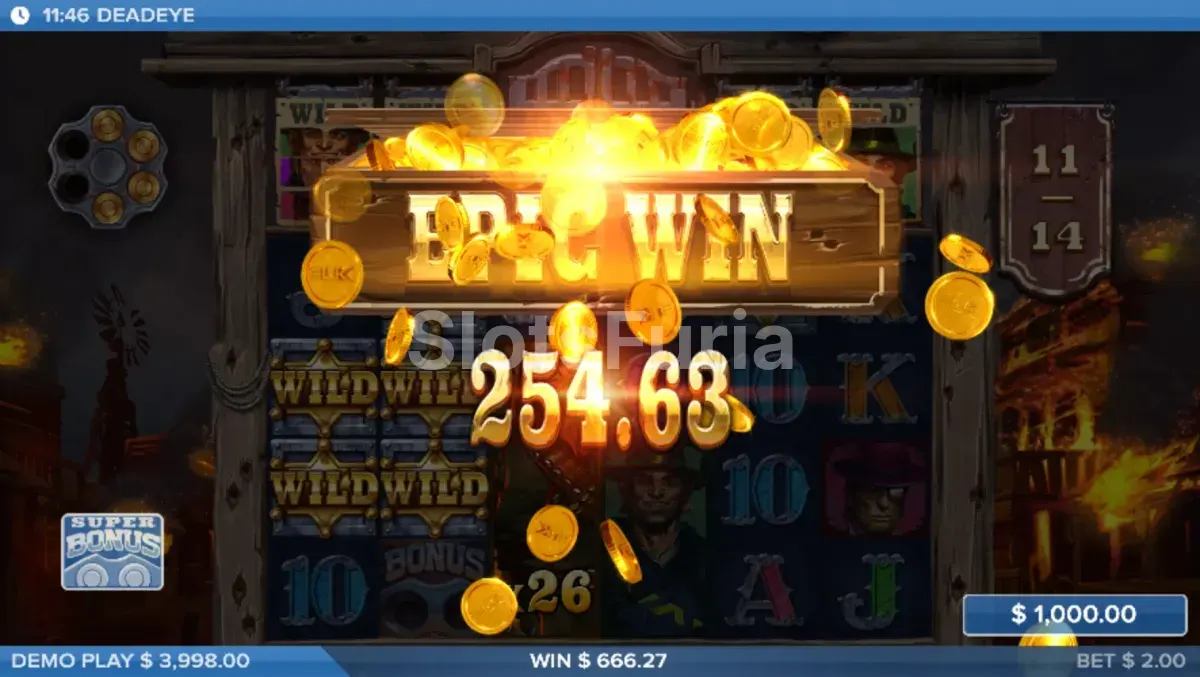 Gran victoria en Deadeye con multiplicadores al máximo
