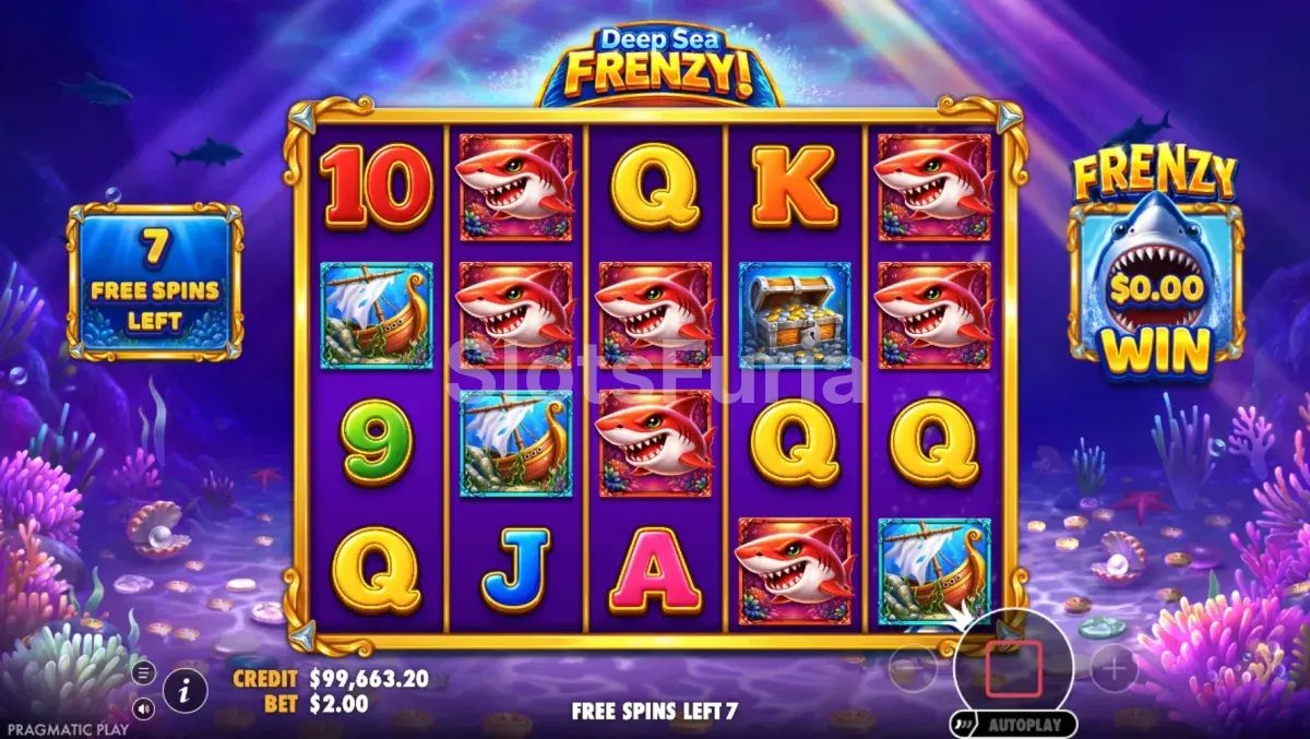 Ronda de giros gratis con multiplicadores en Deep Sea Frenzy