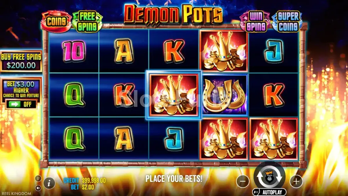 Juego base de Demon Pots con sus cinco carretes demoníacos
