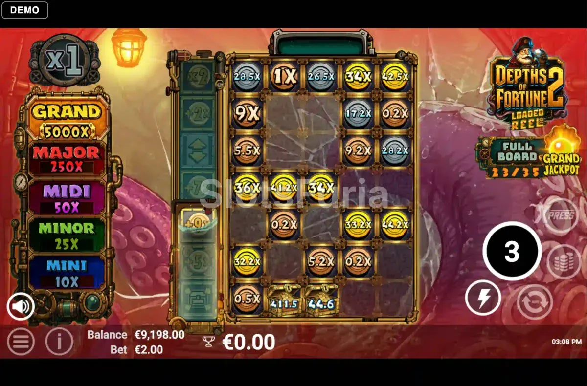 Ronda de tiradas gratuitas en Depths of Fortune 2