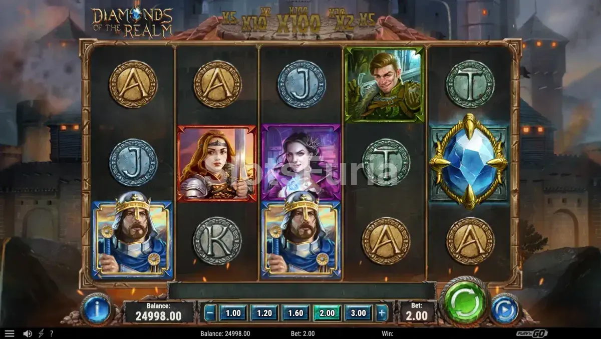 Pantalla principal del juego base en Diamonds of the Realm