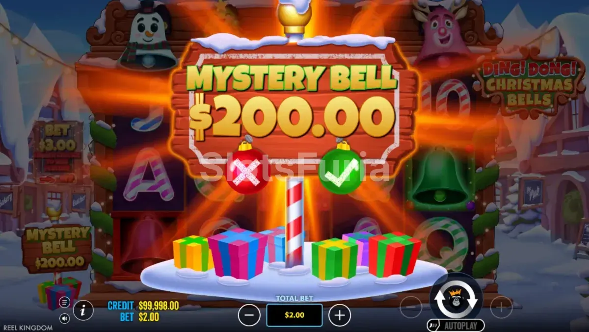 Interfaz de compra de bonus en Ding Dong Christmas Bells