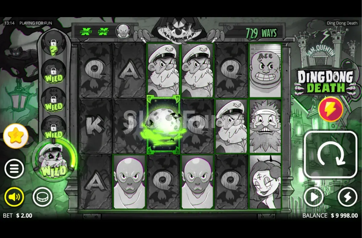 Juego base de Ding Dong Death con la retícula de 6x3 en el cementerio
