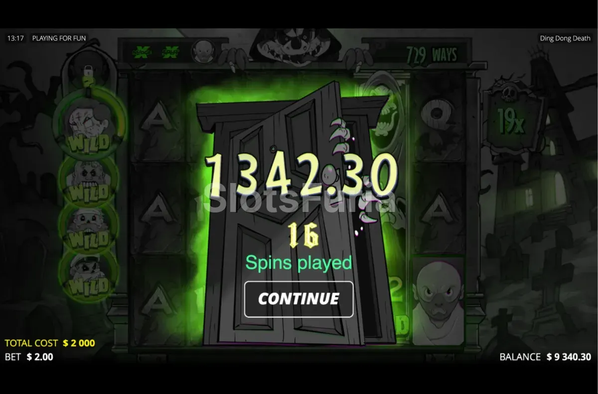 Momento de gran ganancia en Ding Dong Death con multiplicadores acumulados