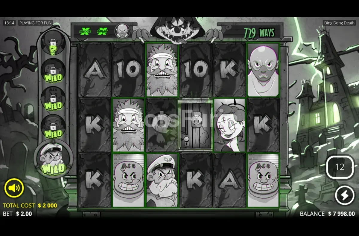 Ronda de Ding Dong Spins en Ding Dong Death con el medidor activo