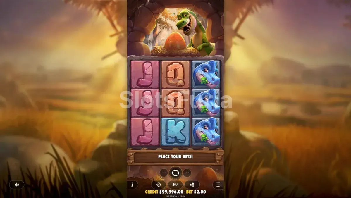 Wilds pegajosos activados durante una tirada en Dino Drop