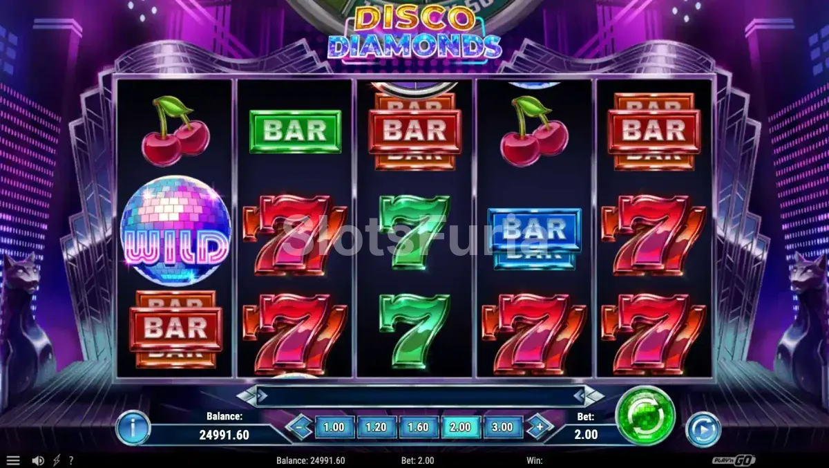 Segundo plano del juego base de Disco Diamonds mostrando la bola dorada en acción
