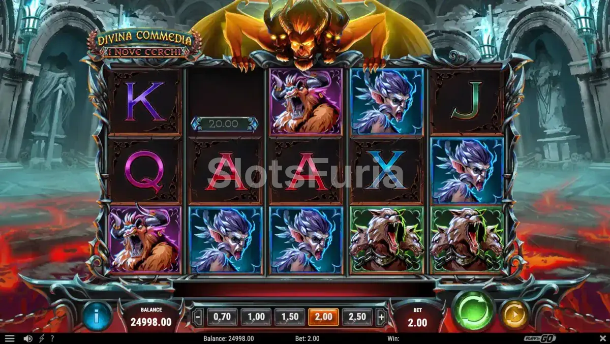 Juego base de Divina Commedia I Nove Cerchi con Lucifer presidiendo los rodillos
