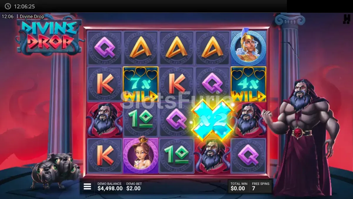 Ronda de giros gratis de Divine Drop con multiplicadores activos