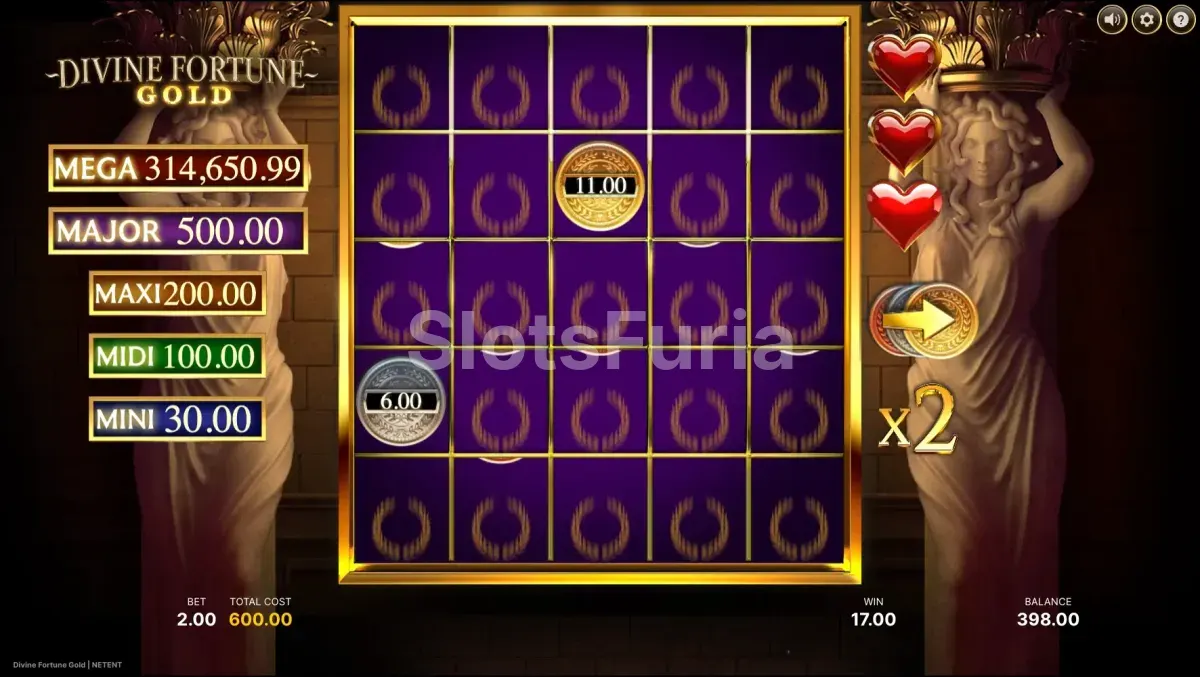 Ronda de giros gratuitos en plena acción en Divine Fortune Gold