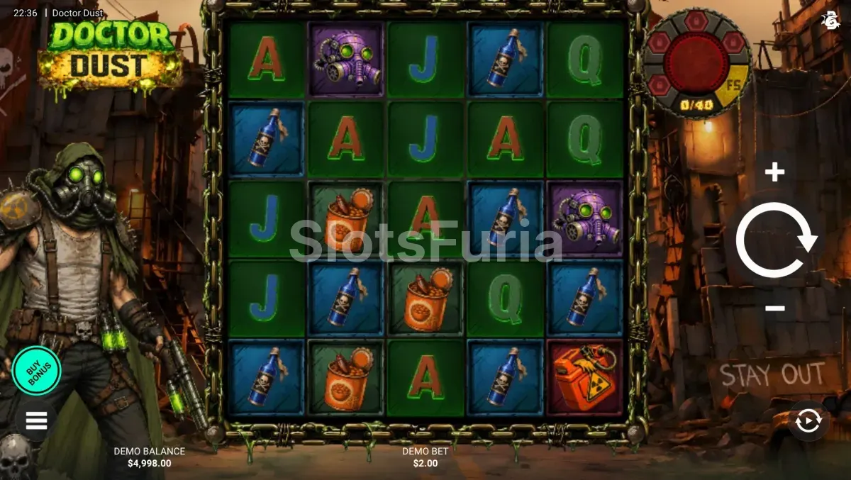 pantalla del juego base de Doctor Dust