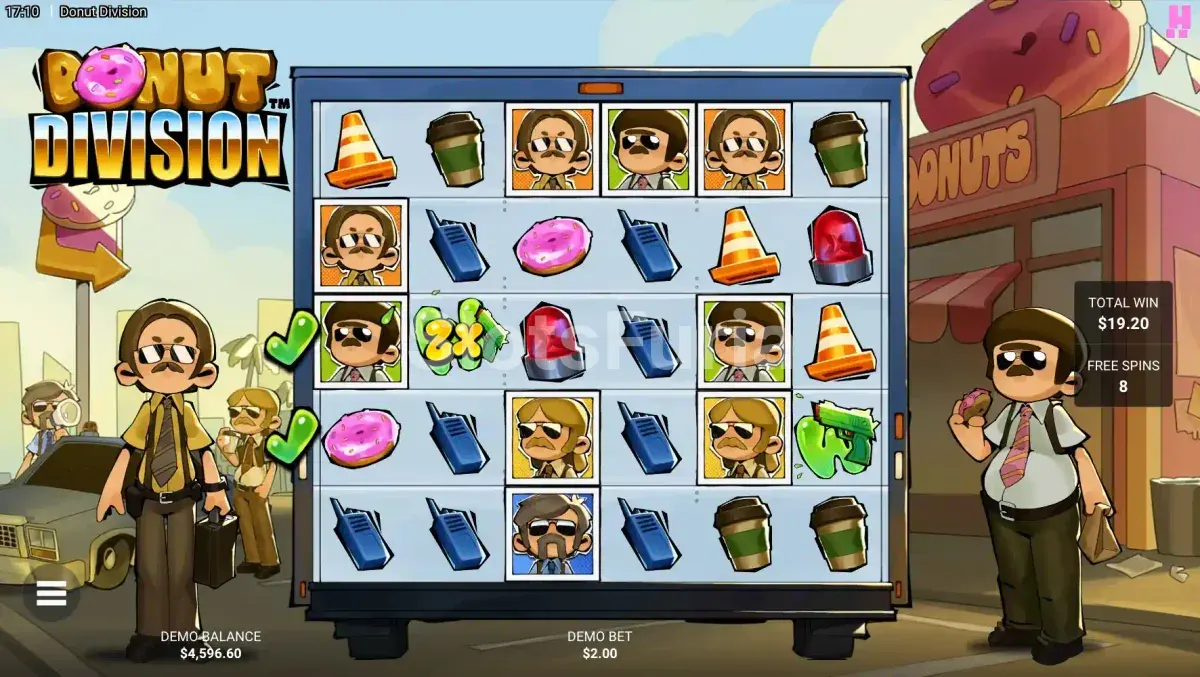 Ronda de giros gratis en Donut Division con multiplicadores activos