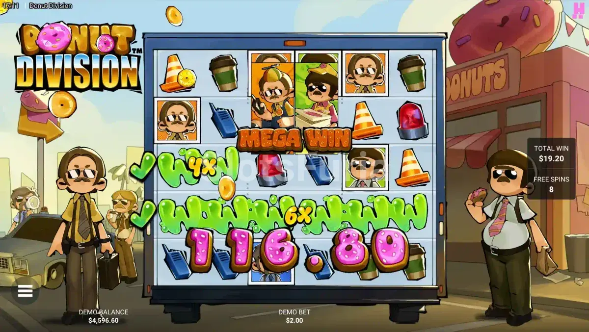 Gran victoria en Donut Division con multiplicadores al máximo
