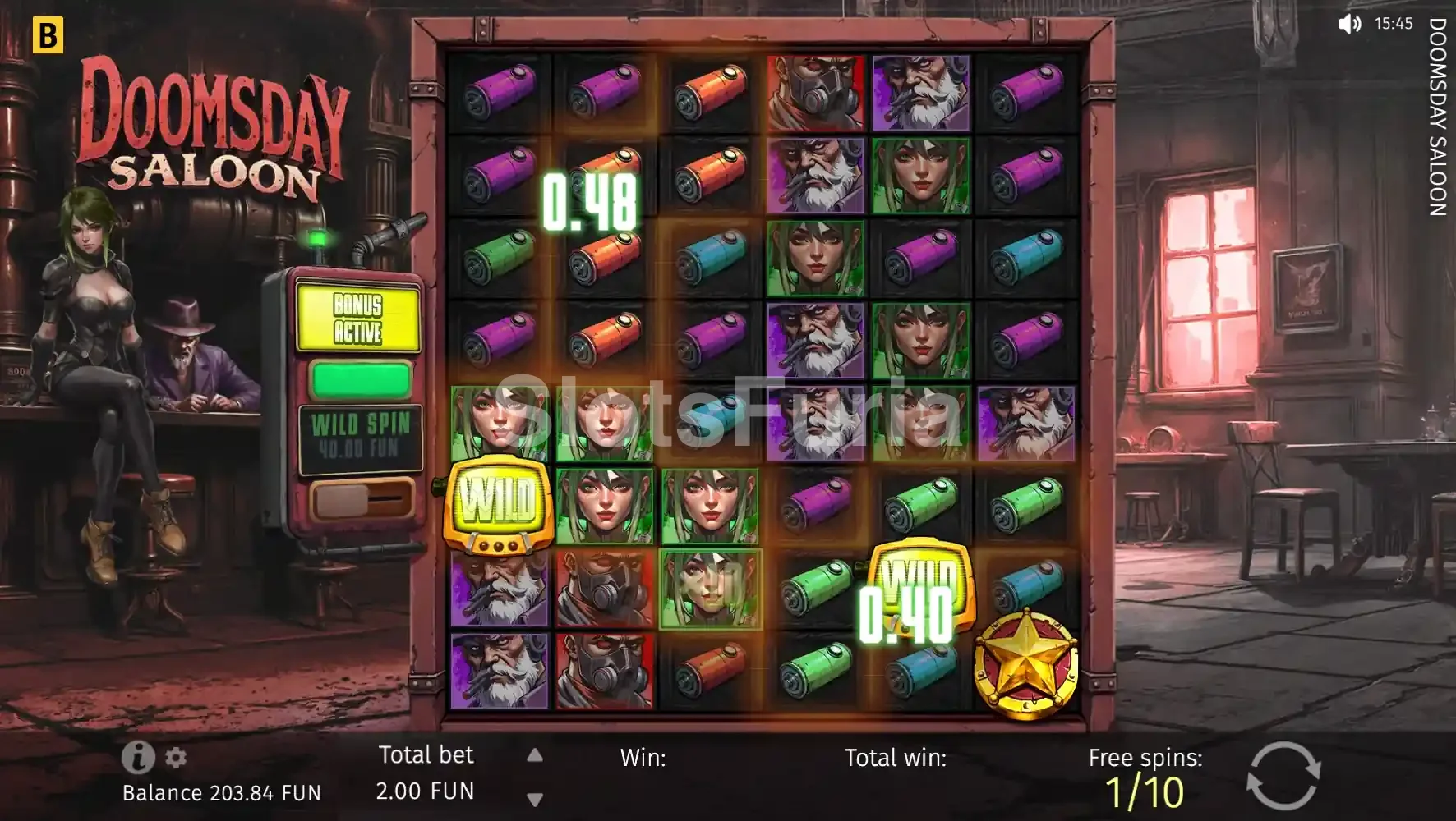 Modo de giros gratuitos activo en Doomsday Saloon