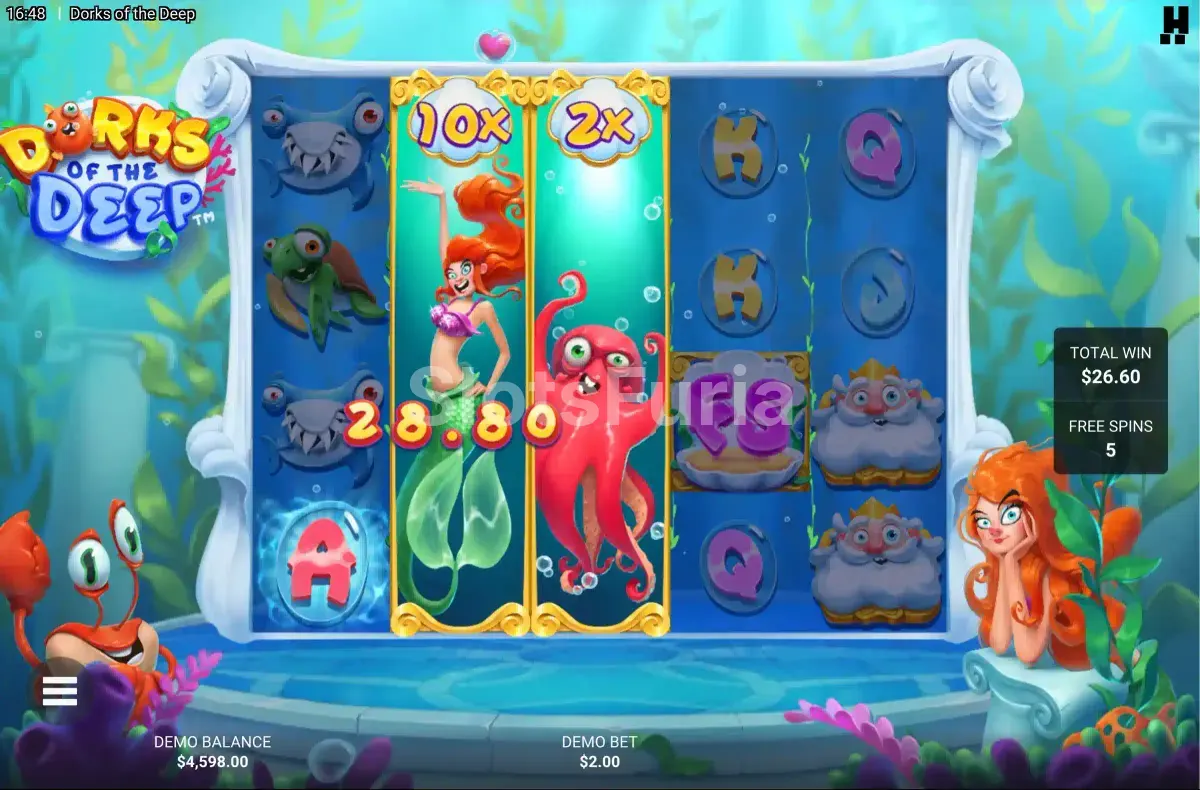 Ronda de giros gratuitos activada en Dorks of the Deep