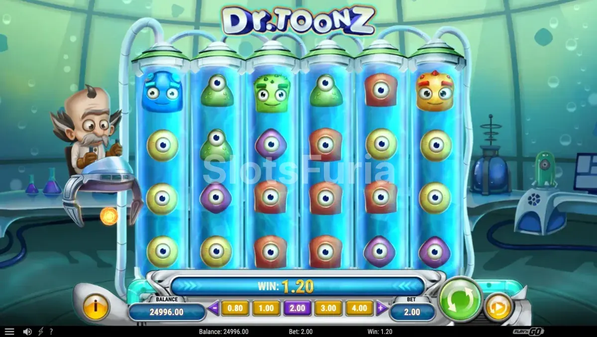 Segunda vista del juego base de Dr Toonz con los payways activados