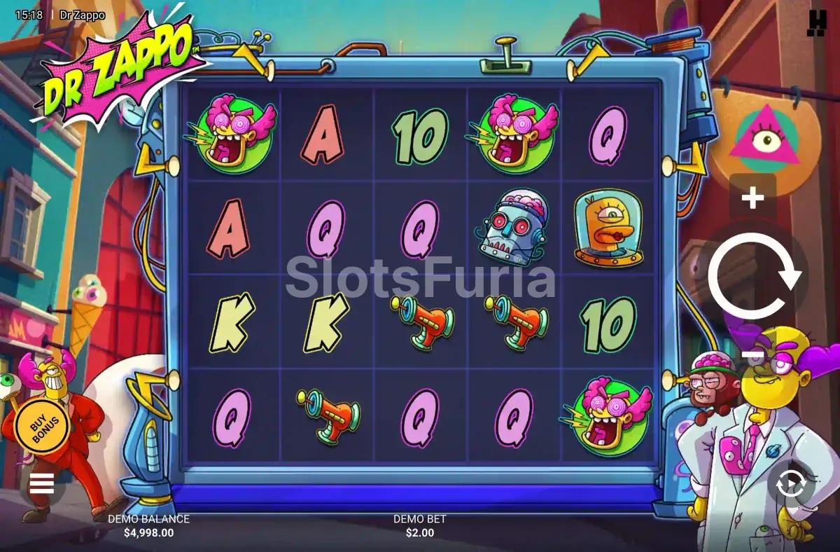 Juego base de Dr Zappo con rodillos y símbolos de laboratorio