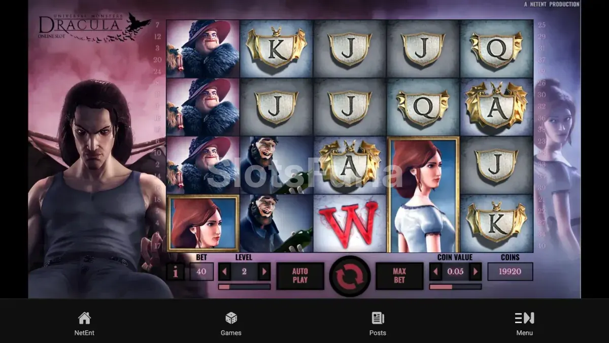 Segunda vista del juego base de Dracula NetEnt