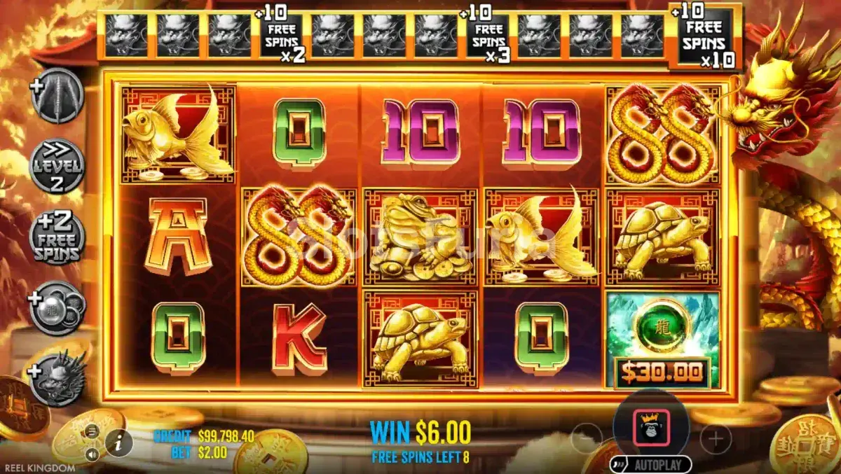 Ronda de tiradas gratis activada en Dragon Gold 88