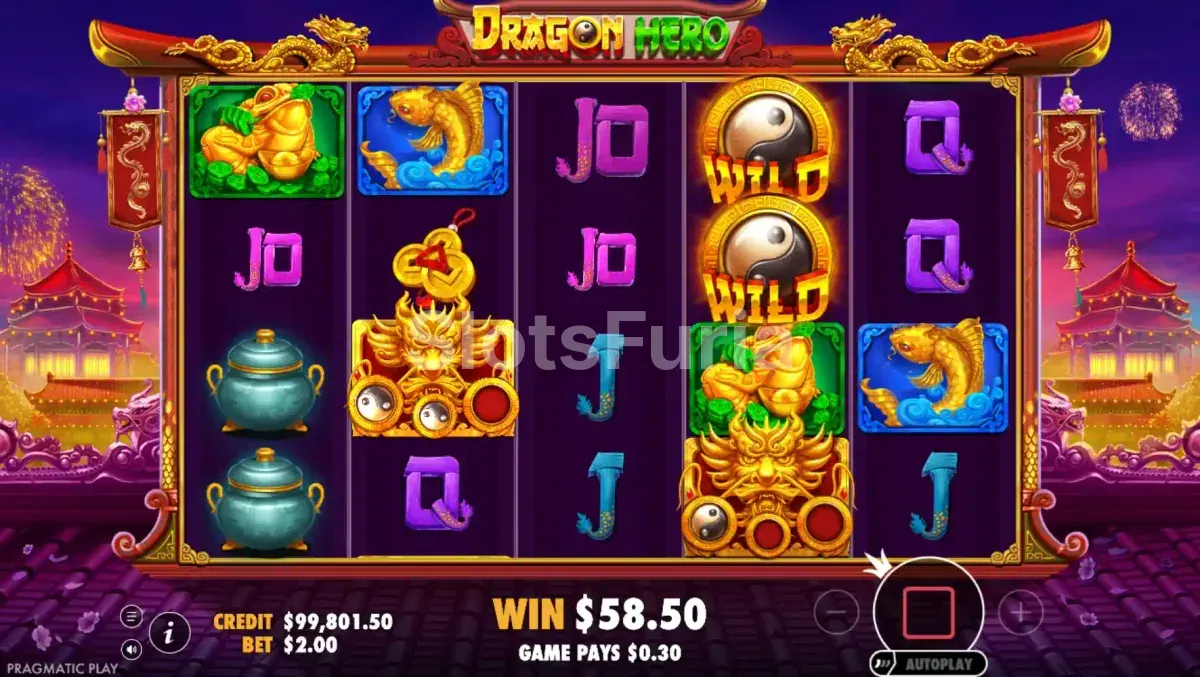 Ronda de tiradas gratuitas en Dragon Hero con Super Wilds activos